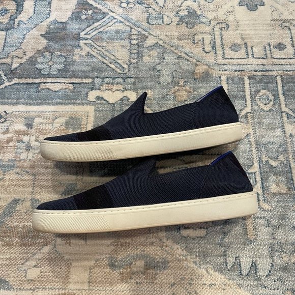 Rothy's Slip On Sneakers Night Stripe Womens US 10.5 Navy Sustainable Recycled - Picture 4 of 12